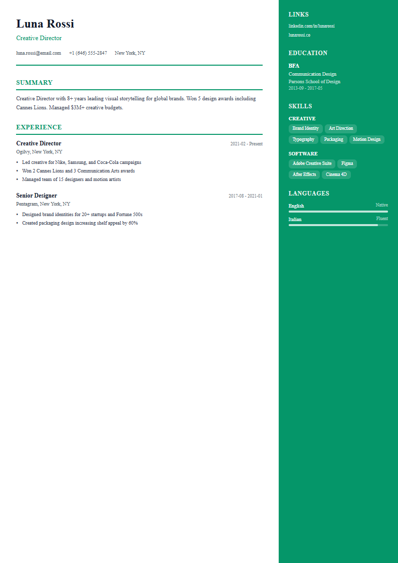 Sidebar template preview