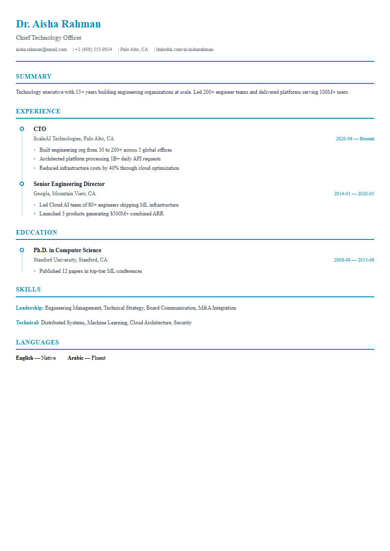 Timeline template preview